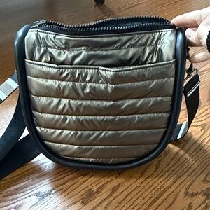 THINK ROYLN Quilted Metallic Gold Shoulder Bag